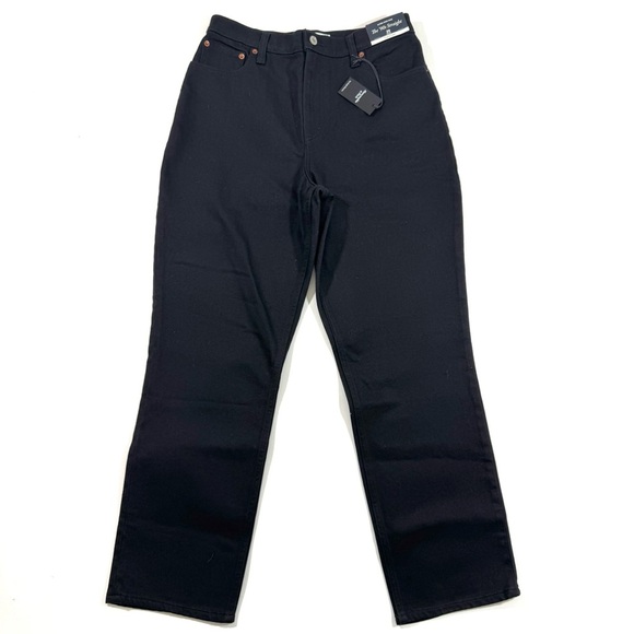 New Abercrombie Ultra High The 90s Straight Jeans black Curve Love - Picture 1 of 8